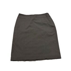 The Limited Collection Women's Gray Pinstripe Pencil Skirt With Back Ruffle Sz 4